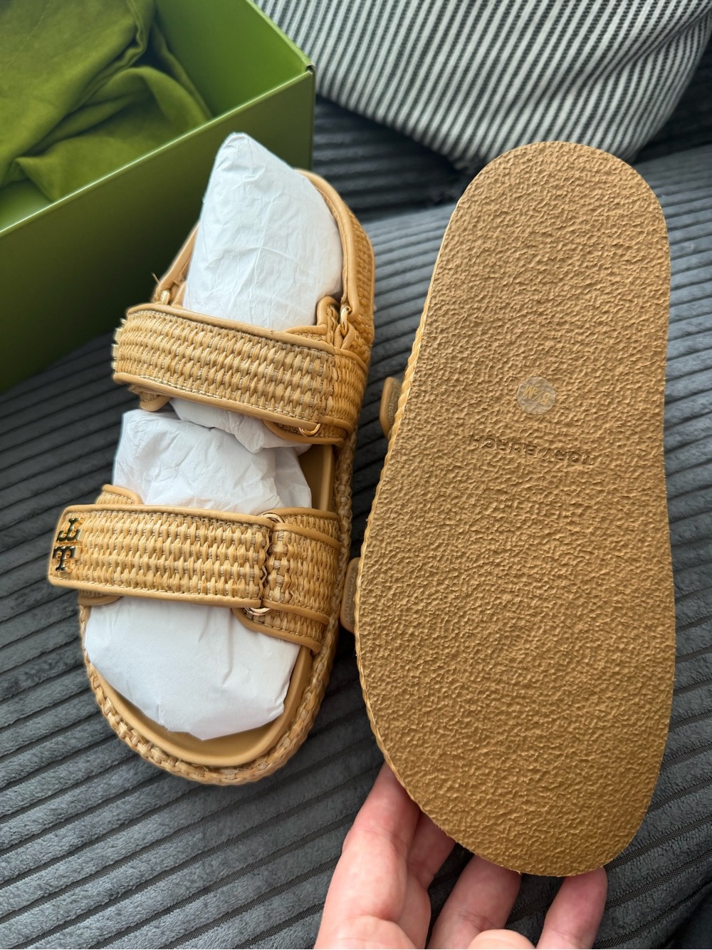 Tory Burch Women's Kira Sport Sandals, Natural Raffia, Tan, 5.5 Medium US - Picture 6 of 7